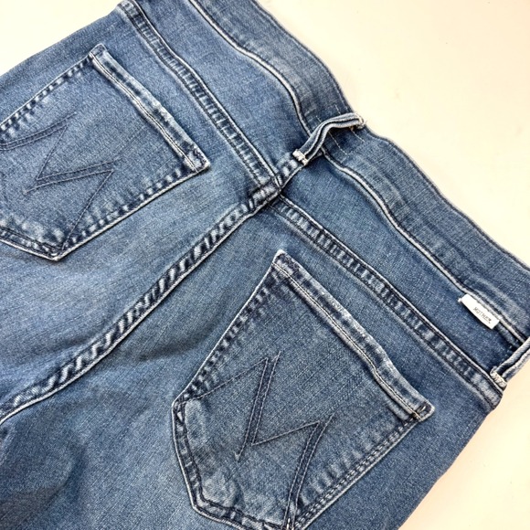 Mother The Weekender Fray Jeans Groovin Size 27 Flare Distressed Hem Stretch - Picture 1 of 10